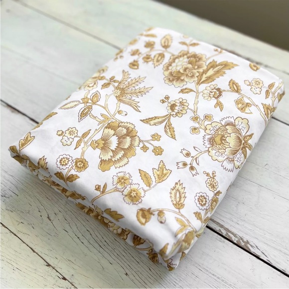GARNET HILL Palampore PIMA COTTON Floral KING Duvet Cover Gold Wheat Yellow SOFT - Picture 2 of 7